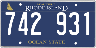 RI license plate 742931
