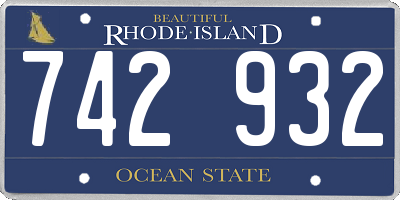 RI license plate 742932