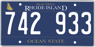 RI license plate 742933