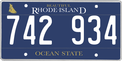RI license plate 742934