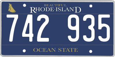 RI license plate 742935