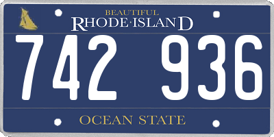 RI license plate 742936