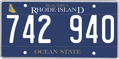 RI license plate 742940
