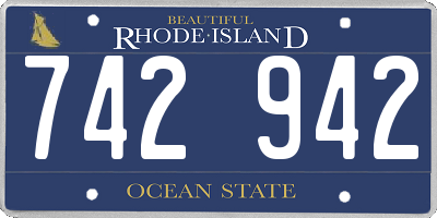 RI license plate 742942
