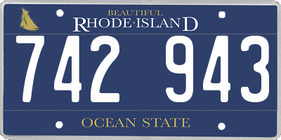 RI license plate 742943