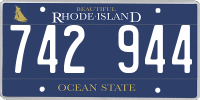 RI license plate 742944