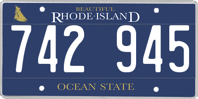 RI license plate 742945