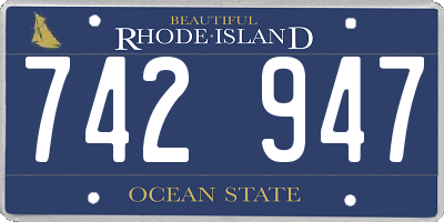 RI license plate 742947