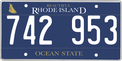 RI license plate 742953