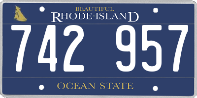 RI license plate 742957