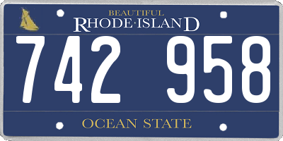 RI license plate 742958