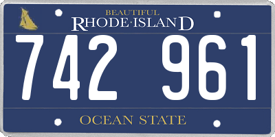 RI license plate 742961
