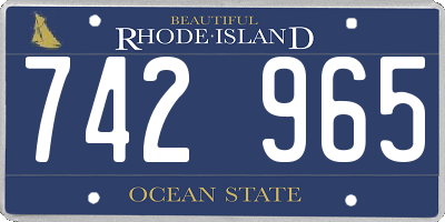RI license plate 742965