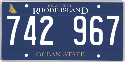 RI license plate 742967