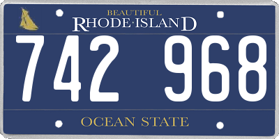 RI license plate 742968