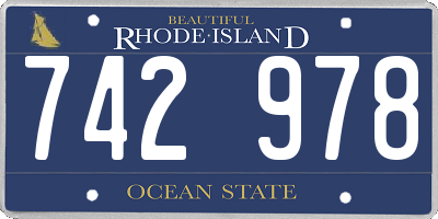 RI license plate 742978