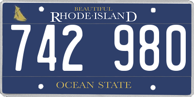RI license plate 742980
