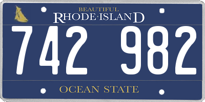 RI license plate 742982