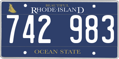 RI license plate 742983