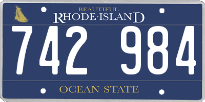 RI license plate 742984