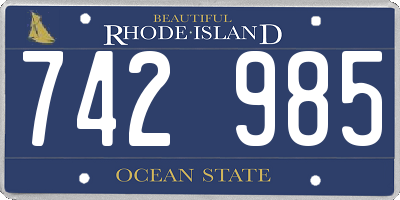 RI license plate 742985