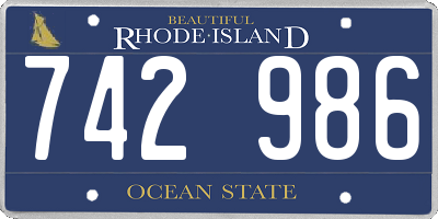 RI license plate 742986