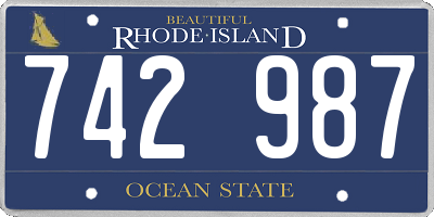 RI license plate 742987