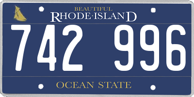 RI license plate 742996