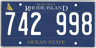 RI license plate 742998
