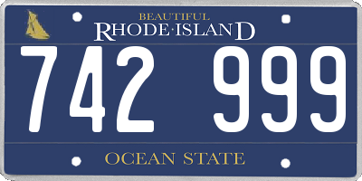 RI license plate 742999