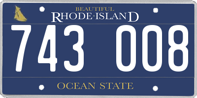 RI license plate 743008