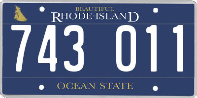 RI license plate 743011