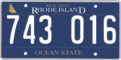 RI license plate 743016