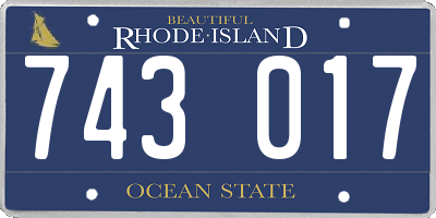 RI license plate 743017