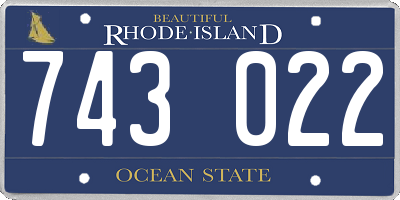RI license plate 743022