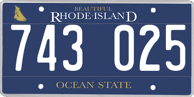 RI license plate 743025
