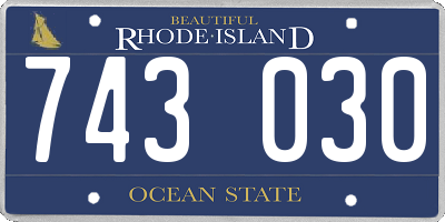 RI license plate 743030