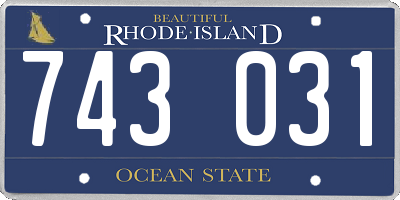RI license plate 743031