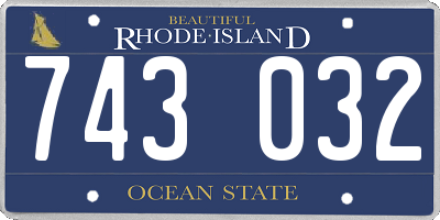 RI license plate 743032