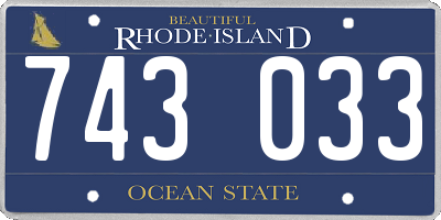 RI license plate 743033
