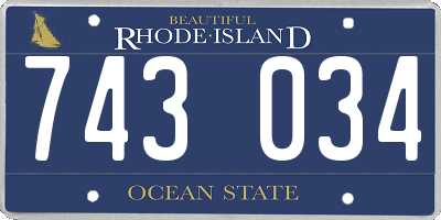 RI license plate 743034
