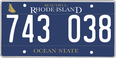 RI license plate 743038