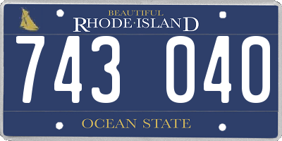 RI license plate 743040