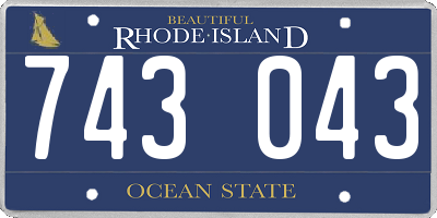 RI license plate 743043