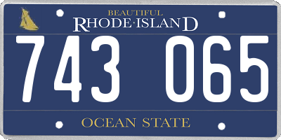 RI license plate 743065