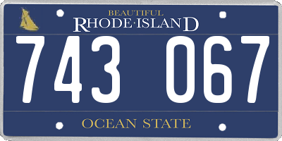 RI license plate 743067