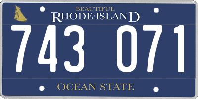 RI license plate 743071