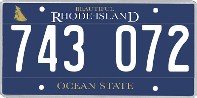 RI license plate 743072