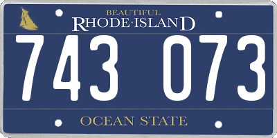 RI license plate 743073