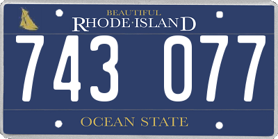 RI license plate 743077